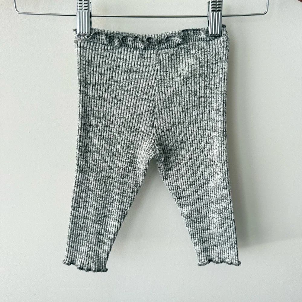 Gray Ribbed Heather Grey Knit Baby Outfit - Picture 6 of 7